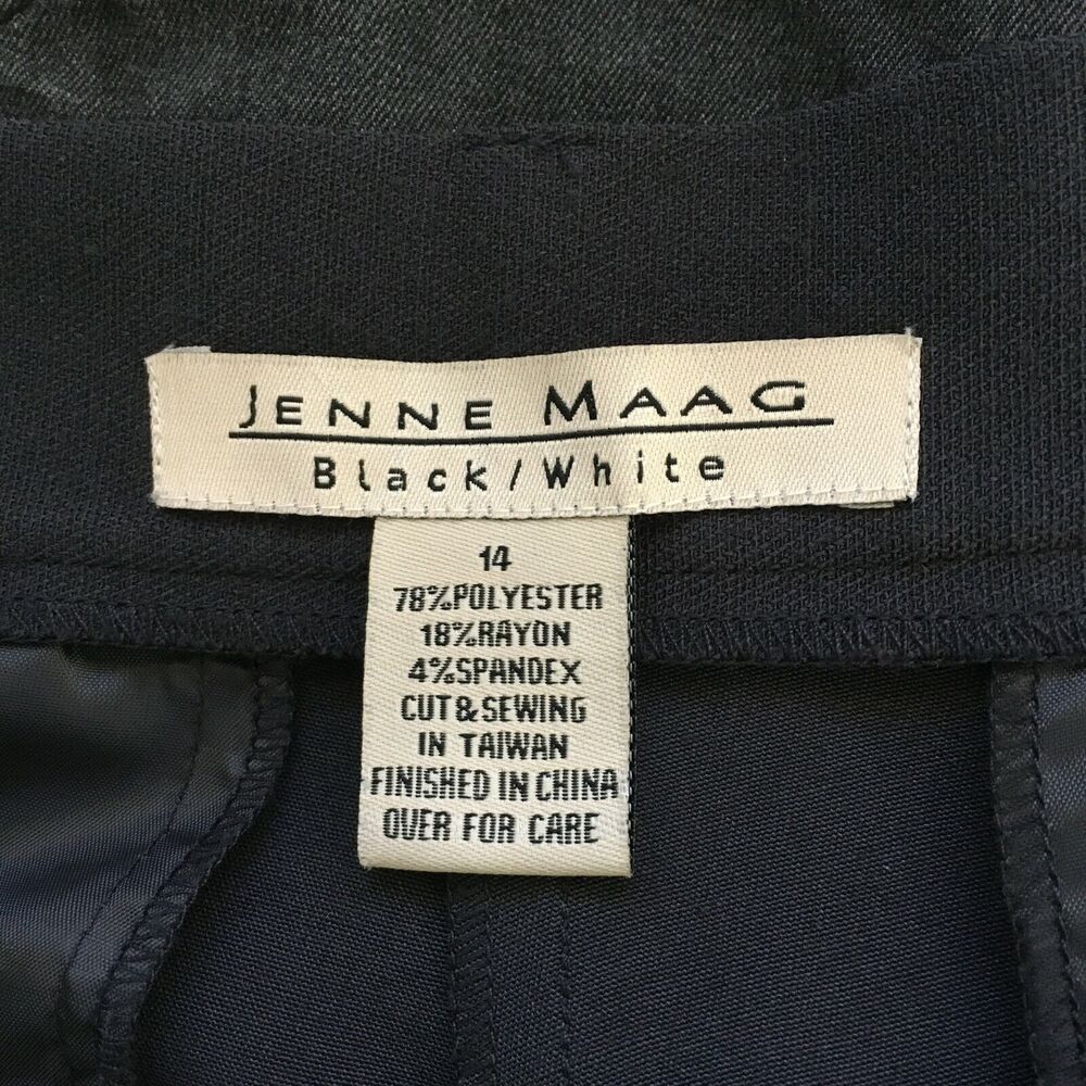 Jenne Maag Pants Womens Sz 14 Black Stretch Trouser Dress Straight Leg - Picture 7 of 11